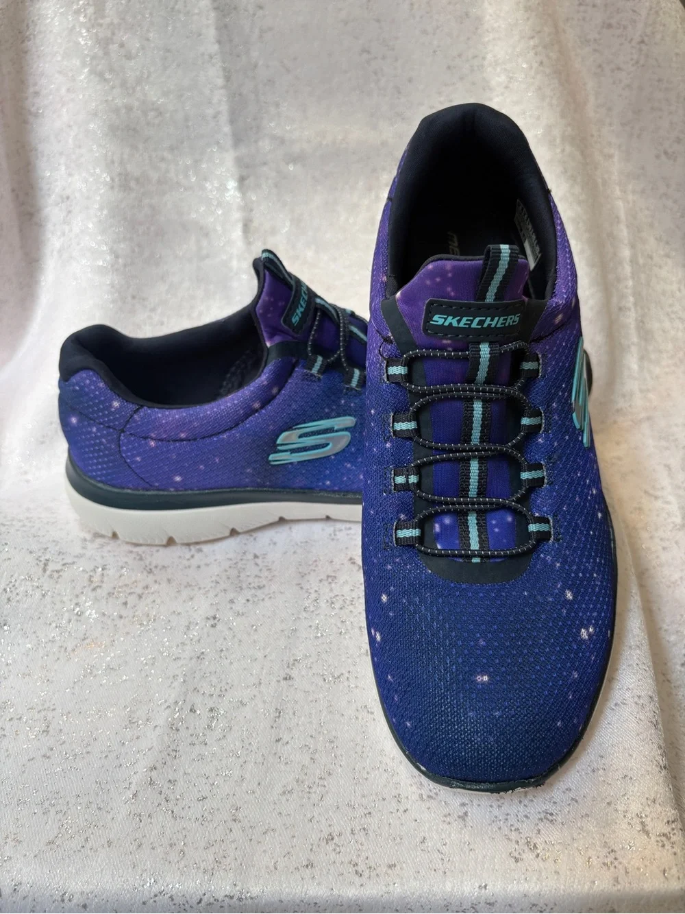 Skechers Women’s  Black and Purple Memory Foam Sneaker